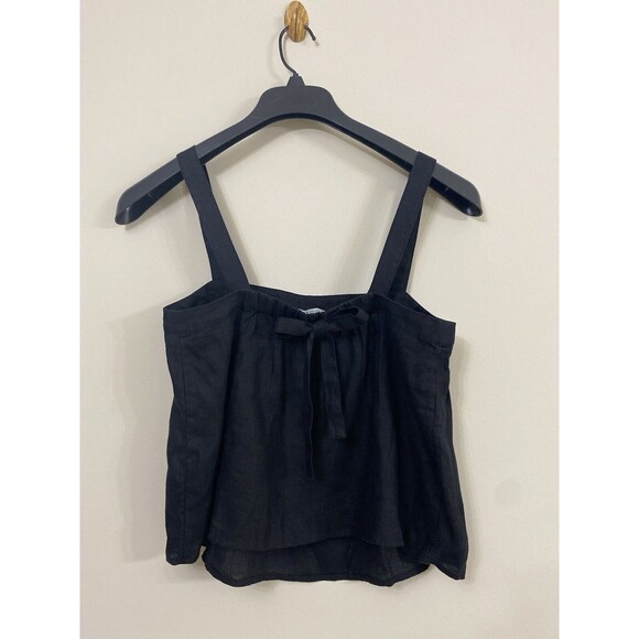 J. Crew Bow Back Linen Top Cropped Square Neck Flowy Lightweight NWT XS - Picture 5 of 10